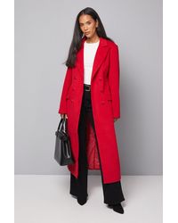 Wallis - Double Breasted Pocket Detail Coat - Lyst