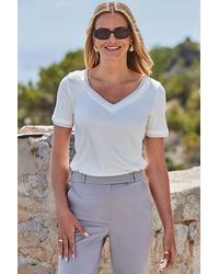 Sosandar - Ivory Premium Chiffon T-Shirt - Lyst