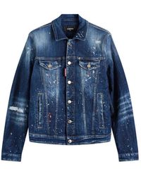 DSquared² - Dan Marineblauw Jeansjack - Lyst