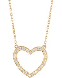 The Jewellery Stockroom - 18Ct Plated Sterling Cubic Zirconia Heart Necklace - Lyst