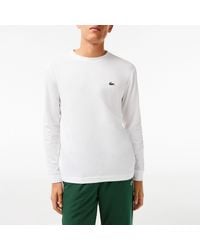 Lacoste - Sport Croc Logo Technical Jersey Geribd T-shirt In Wit - Lyst
