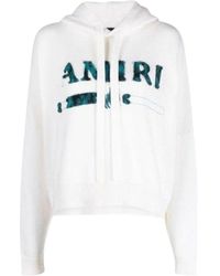 Amiri - Leopard Ma Bar Logo Knitted Hoodie Cotton - Lyst