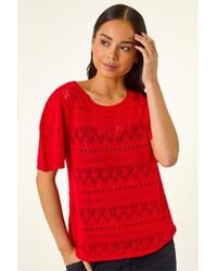 Roman - Petite Pointelle Knit Top - Lyst