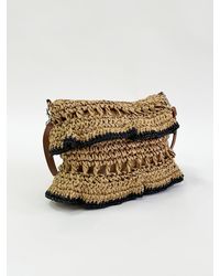 SVNX - Straw Shoulder Bag With Frill Detail - Lyst