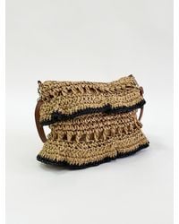 SVNX - Straw Shoulder Bag With Frill Detail - Lyst