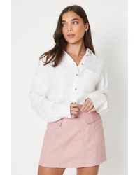 Oasis - Petite Twill Pocket Mini Skirt - Lyst