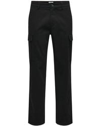 ONLY - Solid Patterned Straight Cargo Pants - Lyst