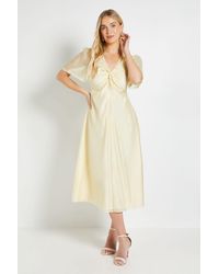 Wallis - Petite Tencel Twist Midi Dress - Lyst