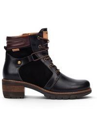Pikolinos - Leather Zip & Lace Up Heel Ankle Boots - Lyst