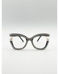SVNX - Festival Diamante With Pearls Cateye Glasses - Lyst