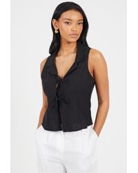 Brave Soul - Collared Tie Front Waistcoat - Lyst