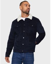 Threadbare - 'Philip' Borg Collar Cord Jacket Cotton - Lyst