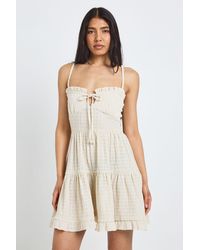 Boohoo - Tall Textured Frill Smock Dress - Lyst