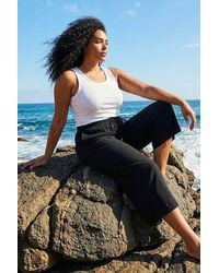 Roman - Curve Linen Mix Cropped Trousers - Lyst
