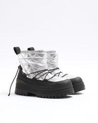 River Island - Snow Boots Chunky Nylon - Lyst