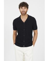 Brave Soul - Revere Collar Knitted Short Sleeve Shirt - Lyst