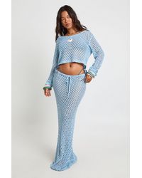 Boohoo - Crochet Knit Beach Maxi Skirt - Lyst