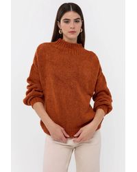Hiccup - Oversized High-Neck Knitted Sweater - Lyst