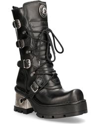 New Rock - Leather Gothic Mid-Calf Boots-373-S33 - Lyst