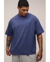BoohooMAN - Oversized Official Embroidered Heavyweight Extended Neck T-Shirt - Lyst