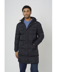 Brave Soul - Longline Hooded Padded Jacket With Patch Pockets - Lyst