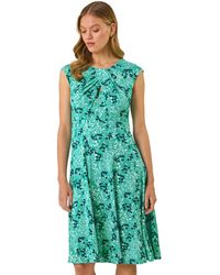 Roman - Ditsy Floral Keyhole Twist Dress - Lyst