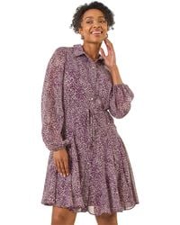 Roman - Petite Abstract Spot Godet Dress - Lyst