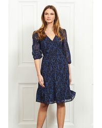 Sosandar - Floral Print Button Top Stretch Waist Dress - Lyst