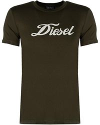 DIESEL - T-shirt Sily Mannen Groen - Lyst