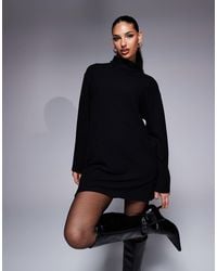 ASOS - Super Soft Roll Neck Mini Slouchy Dress - Lyst