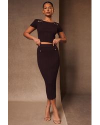 Quiz - Knitted Button Detail Top Viscose - Lyst