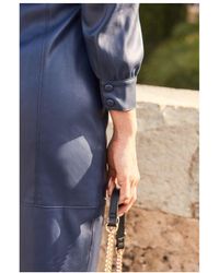 Sosandar - Faux Leather Belted Shirt Dress - Lyst