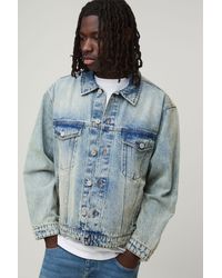 BoohooMAN - Regular Fit Washed Denim Jacket - Lyst