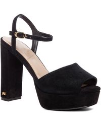 Dune - Mayci Suede Platform Open Toe Sandals - Lyst