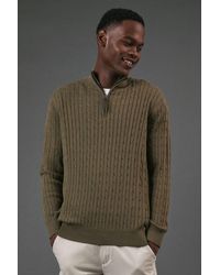MAINE - Premium Pure Cotton Cable Half Zip Jumper - Lyst
