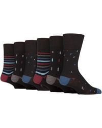 Gentle Grip - 6 Pack Non Elastic Square Patterned Cotton Socks For Poor Circulation - Lyst
