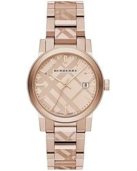 Burberry - Bu9039 Rose Goldtone Dial Stainless Steel Watch - Lyst