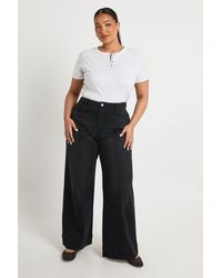 Boohoo - Plus Seam Front Detail Wide Leg - Lyst