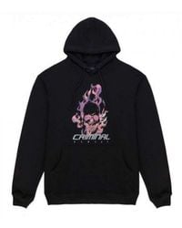 Criminal Damage - Flamin Skull Hoodie Cotton - Lyst