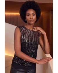 Roman - Ombre Sequin Bow Back Top - Lyst