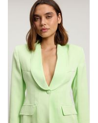 Karen Millen - Petite Structured Satin Tailored Blazer - Lyst