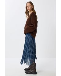 Happiness İstanbul - High Waist Asymmetric Midi Skirt With Zipper - Lyst