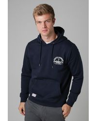 Tokyo Laundry - Dark Cotton Blend Drawcord Hoody - Lyst