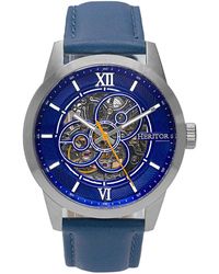 Heritor - Jonas Leather-Band Skeleton Watch - Lyst