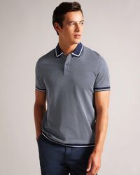 Ted Baker - Affric Short Sleeve Regular Geo Textured Polo Shirt - Lyst