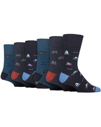 Gentle Grip - 6 Pairs Non Elastic Cotton Rich Novelty Patterned Socks - Lyst