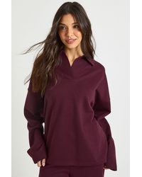 Boohoo - Interlock Collared Rugby Sweatshirt - Lyst