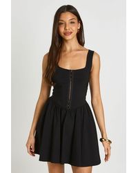 Boohoo - Bengaline Hook And Eye Skater Dress - Lyst