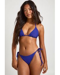 Boohoo - Essentials Tie Side Bikini Bottom - Lyst