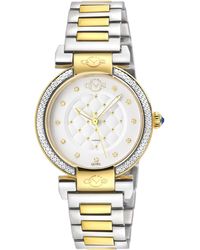 Gv2 - Berletta Swiss Quartz Diamond Dial, Two Toned Ipyg Stainless Steel Bracelet Watch - Lyst